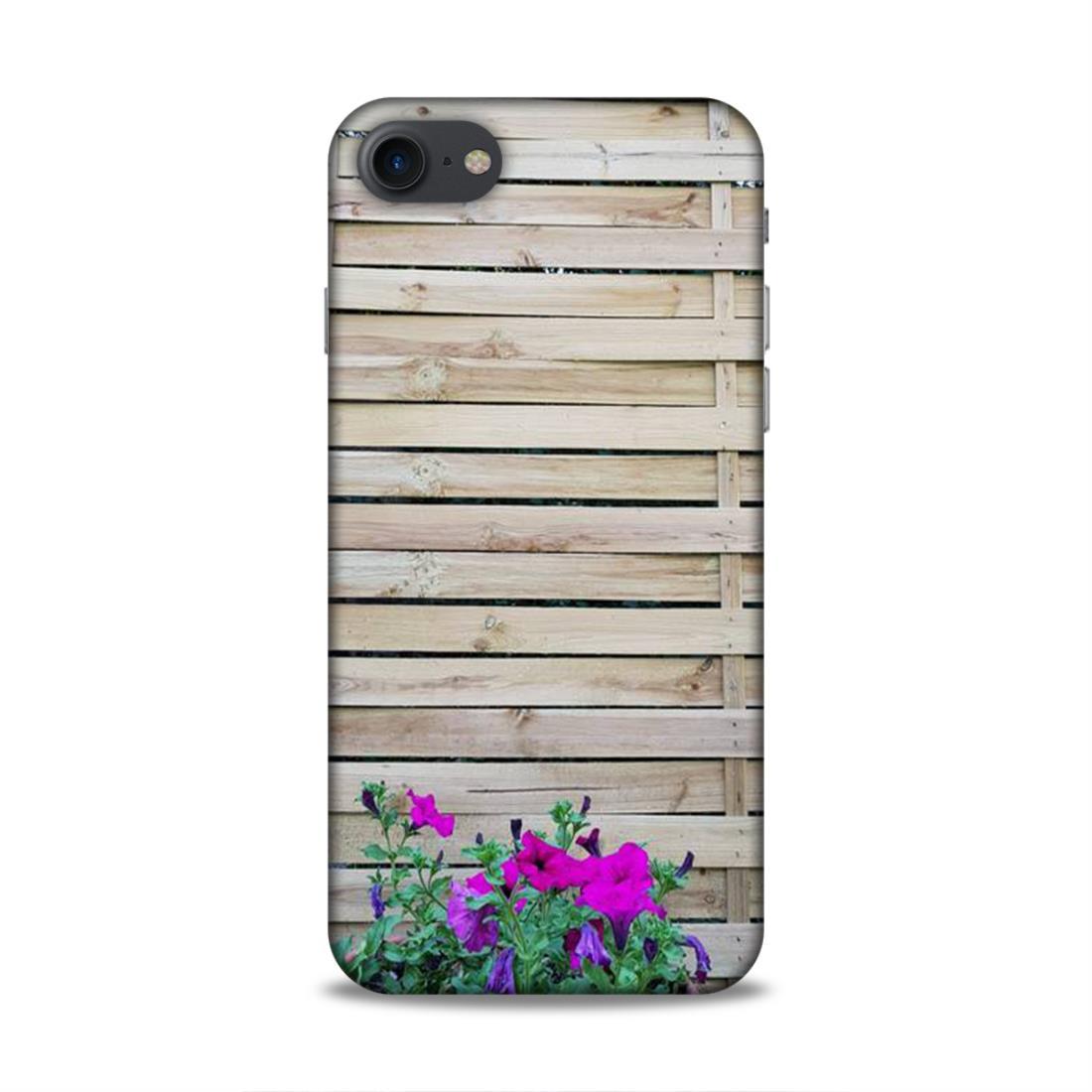 Pink Flower Wooden iPhone 7 Phone Cover