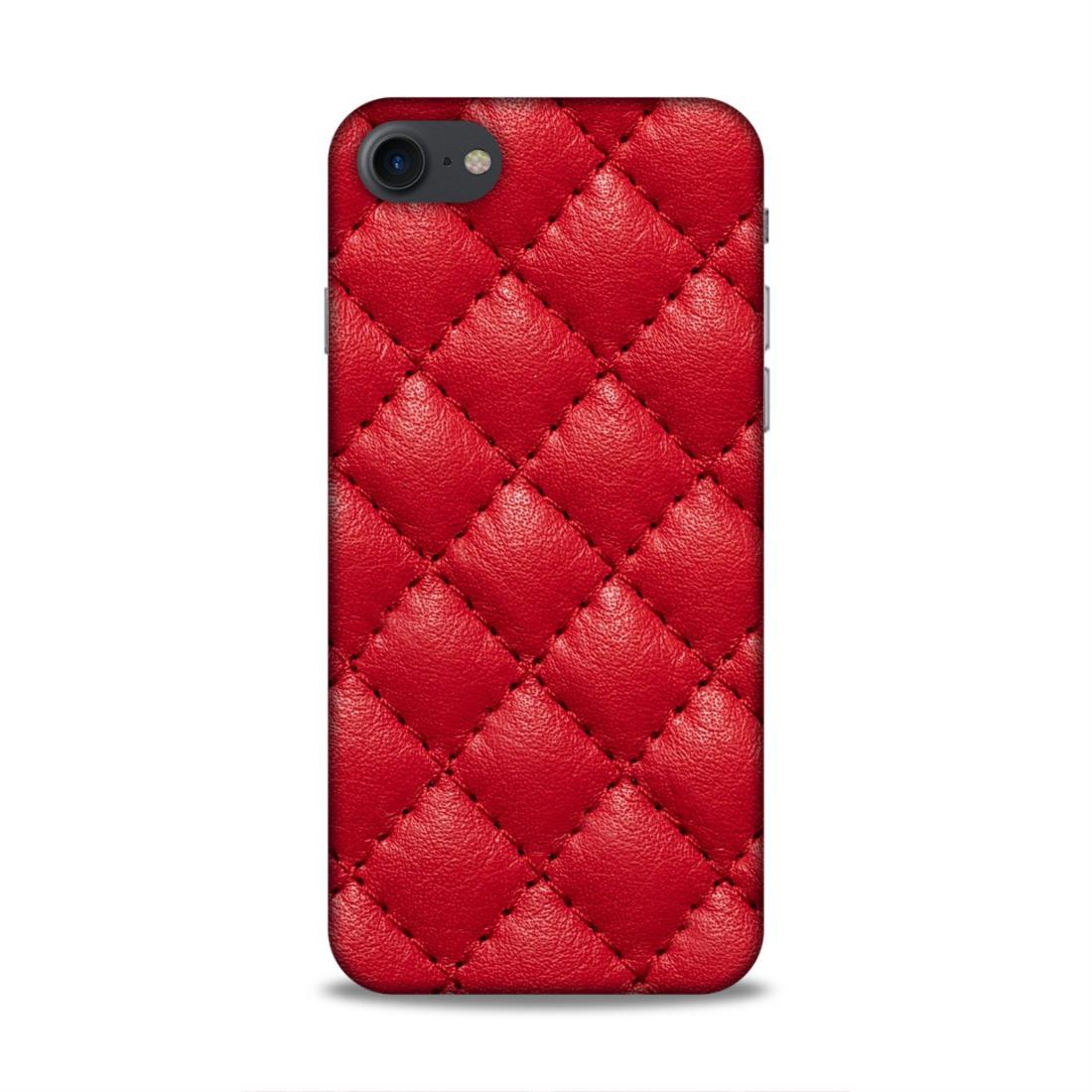 Red Square Pattern iPhone 8 Phone Back Case