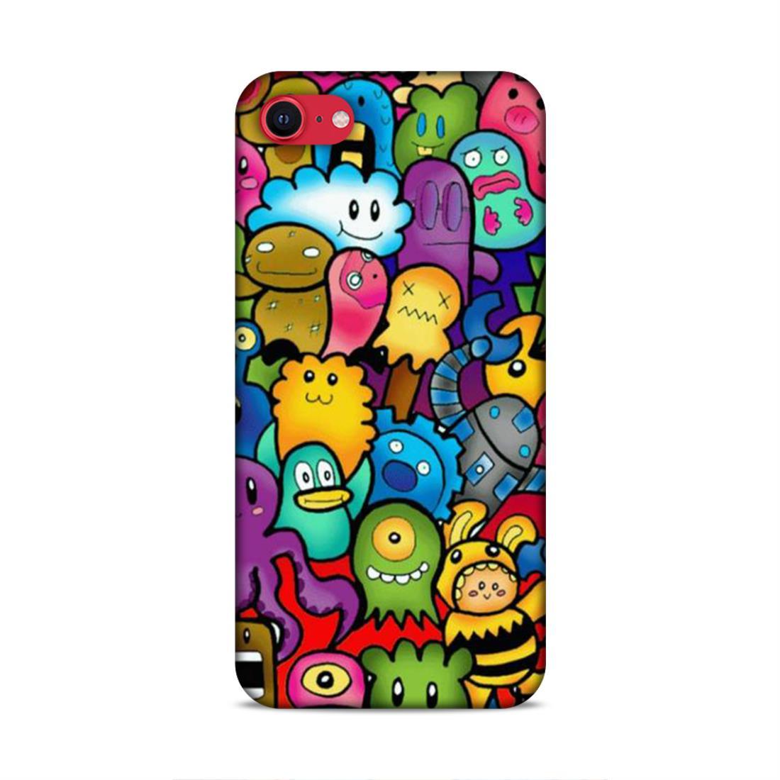 Cute Multi Cartoons iPhone SE 2020 Phone Back Case