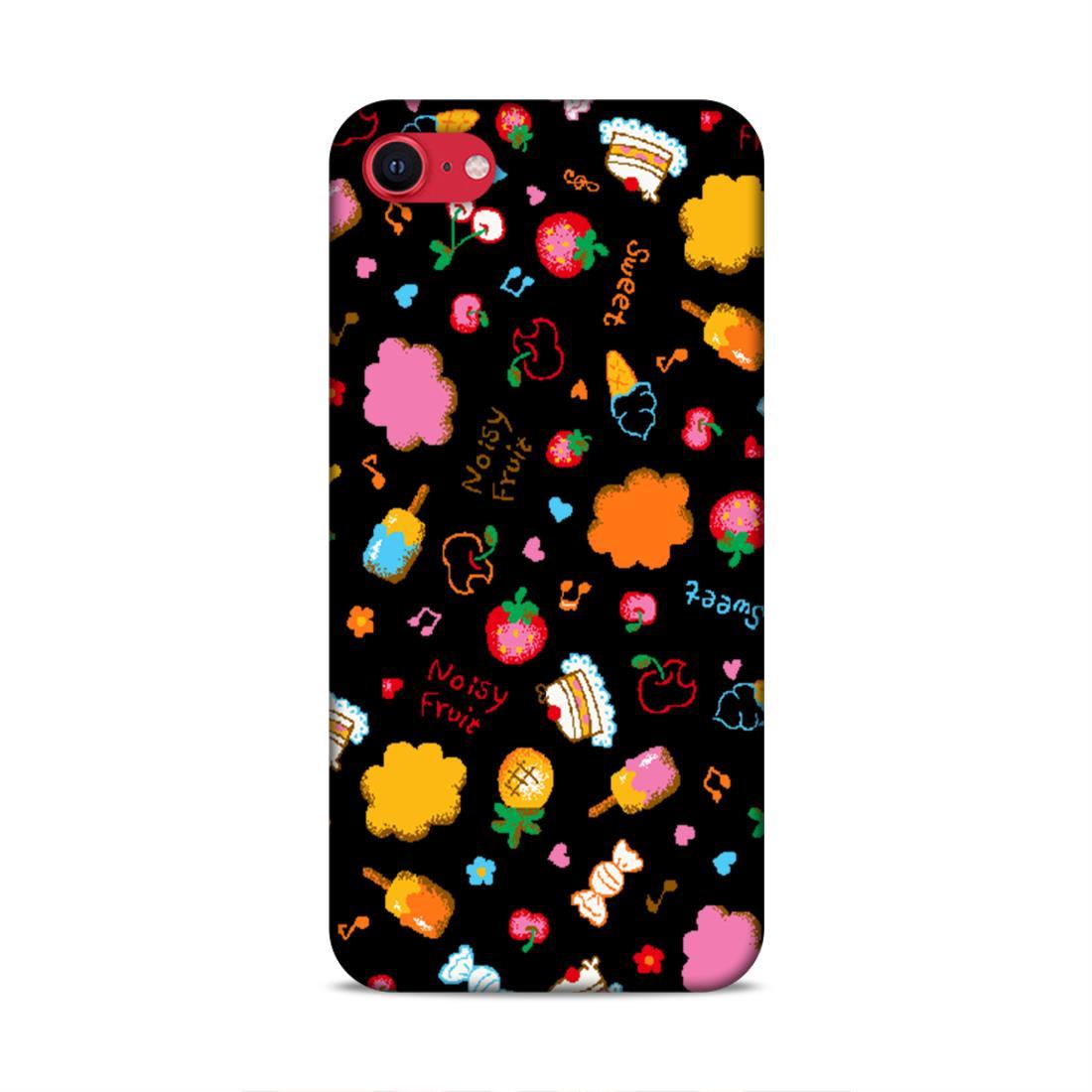 Cute Black Pattern iPhone SE 2020 Mobile Back Case