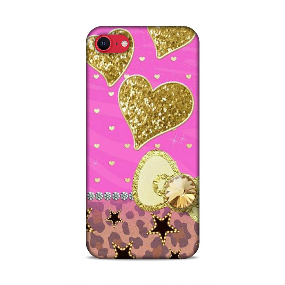 Cute Pink Heart iPhone SE 2020 Phone Case Cover