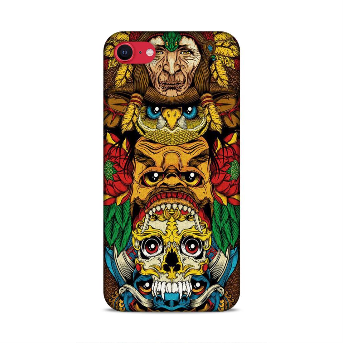 skull ancient art iPhone SE 2020 Phone Case Cover