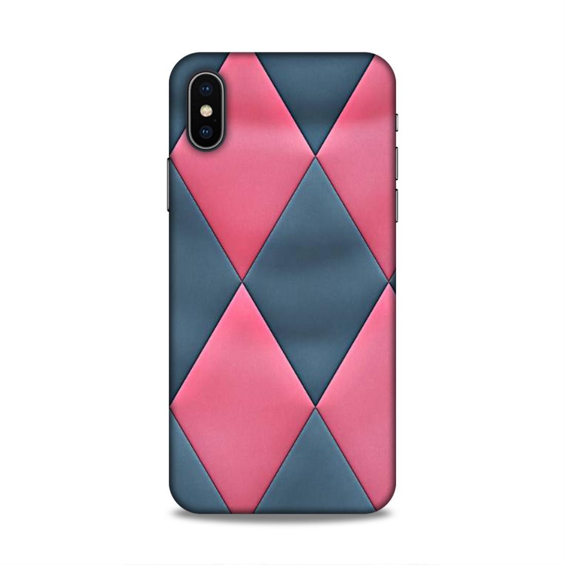 Red Grey Pattern iPhone X Phone Back Cover