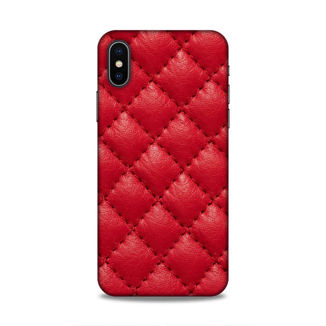 Red Square Pattern iPhone X Phone Back Case