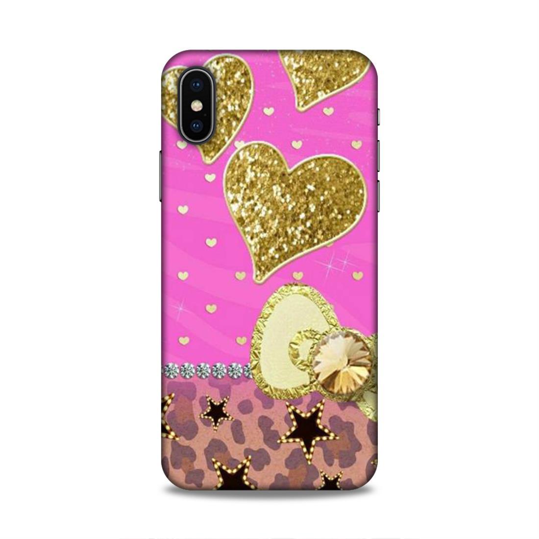 Cute Pink Heart iPhone X Phone Case Cover