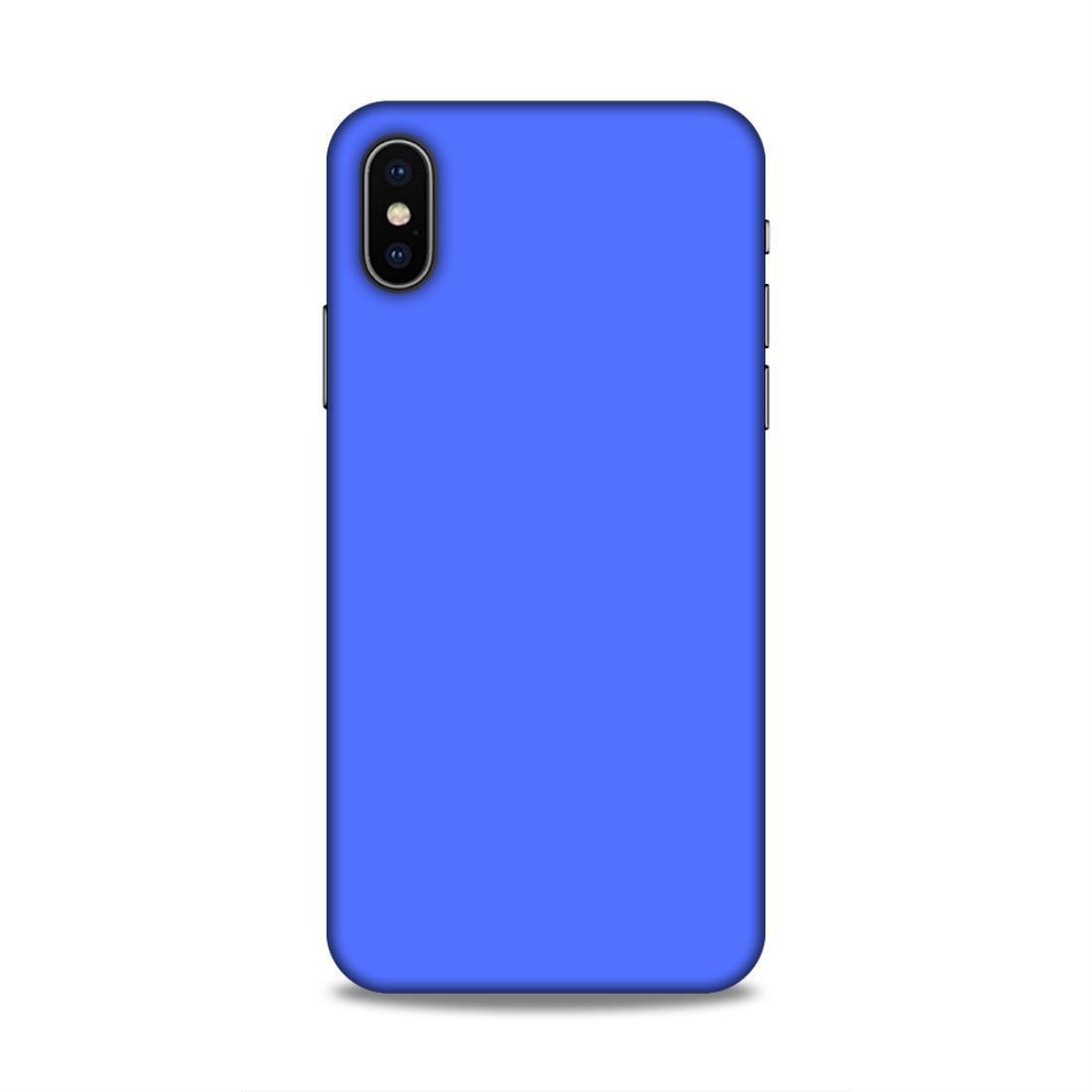 Royal Blue Plain iPhone XS Mobile Back Case