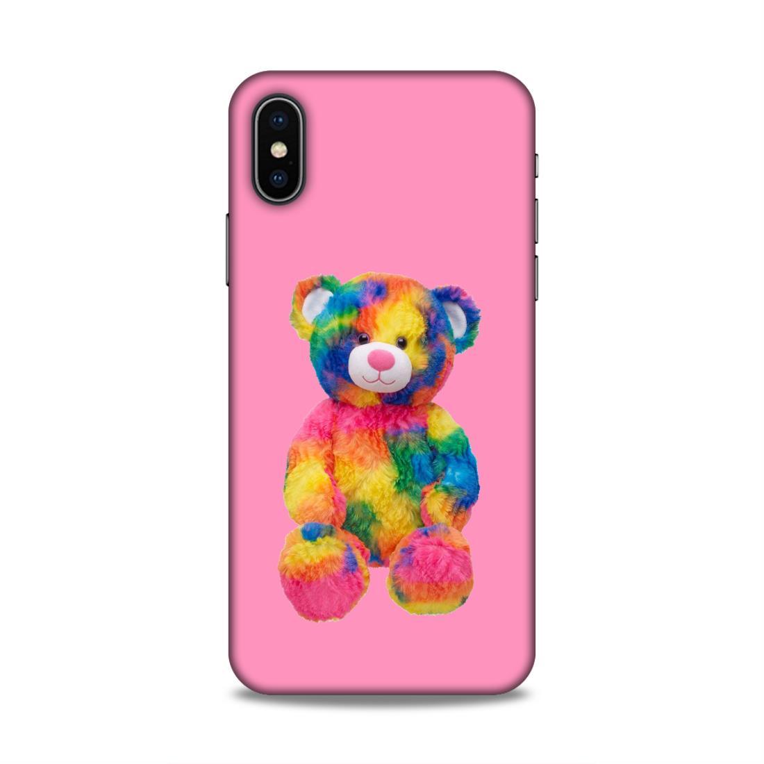 Multicolour Teddy Bear iPhone XS Mobile Case Cover