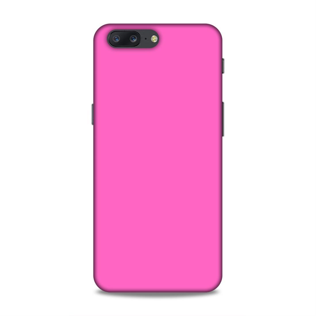 Pink Classic Plain OnePlus 5 Mobile Back Cover