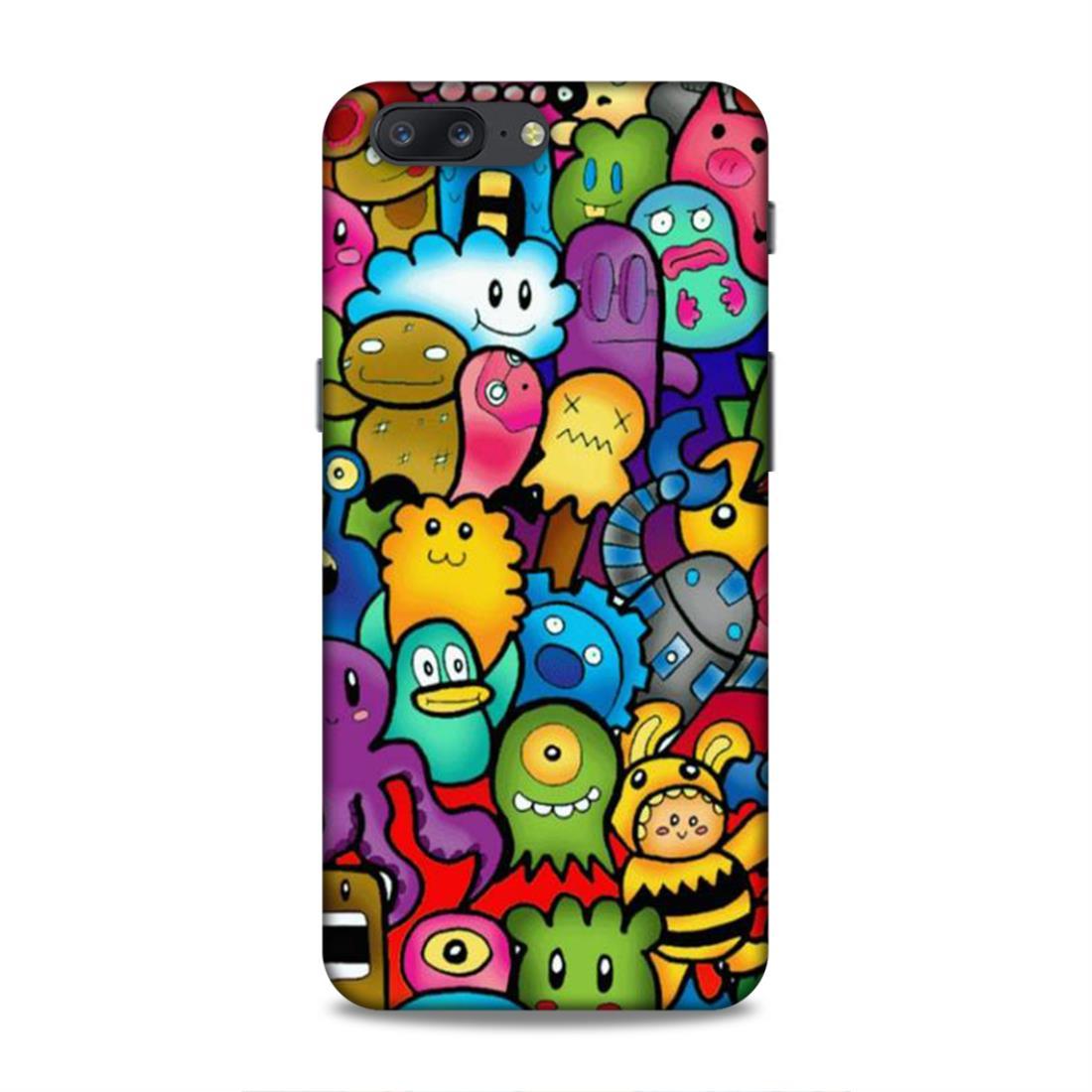 Cute Multi Cartoons OnePlus 5 Phone Back Case