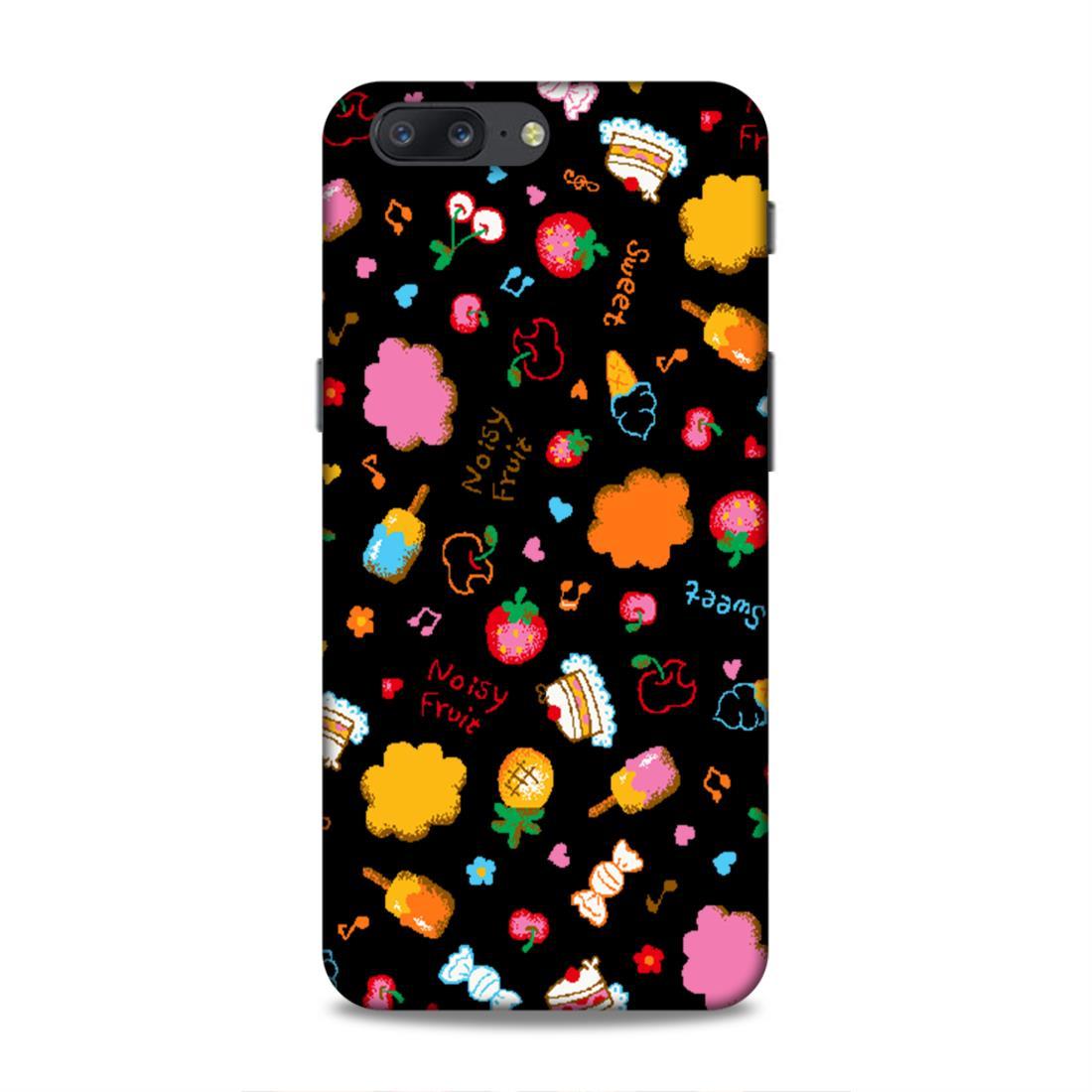 Cute Black Pattern OnePlus 5 Mobile Back Case
