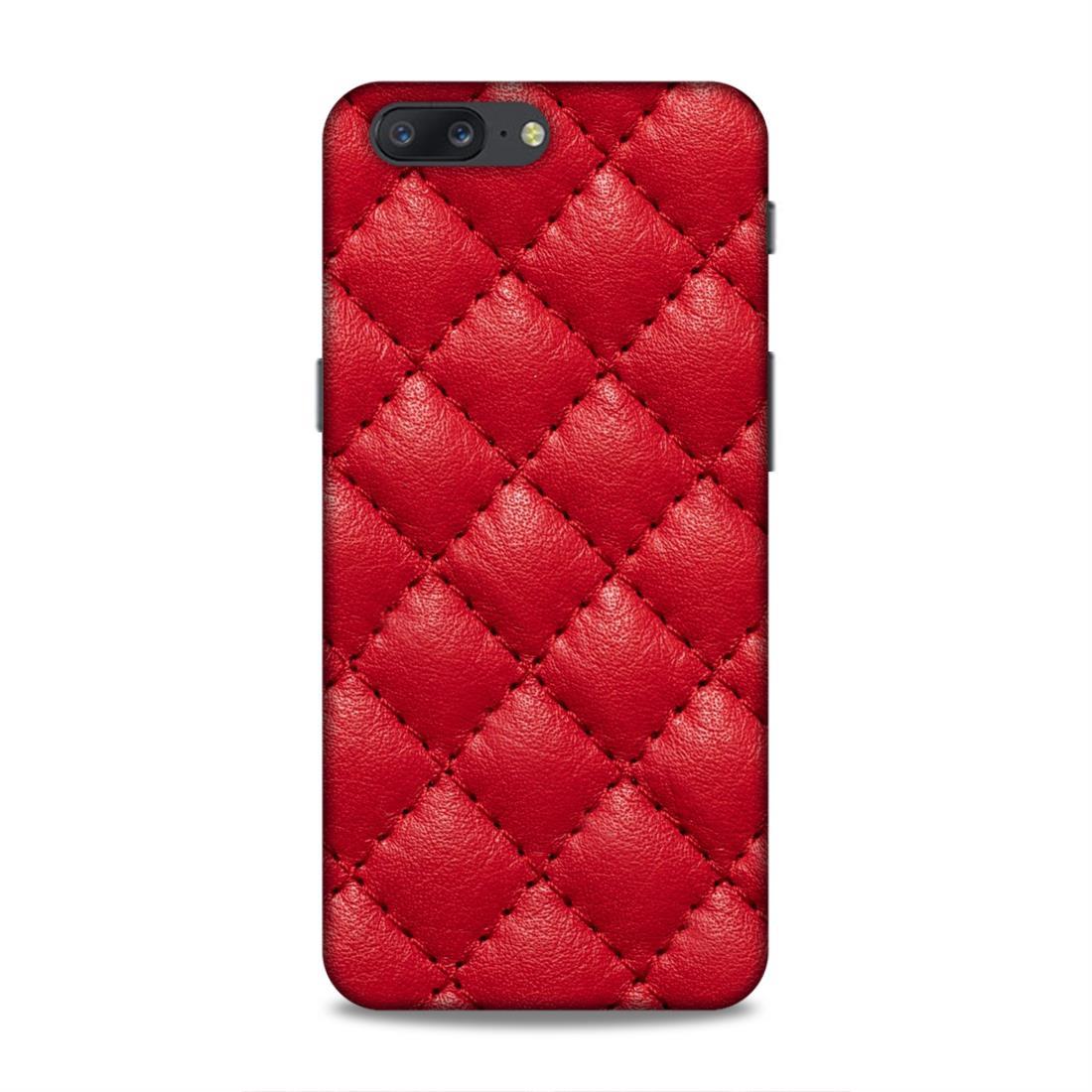 Red Square Pattern OnePlus 5 Phone Back Case