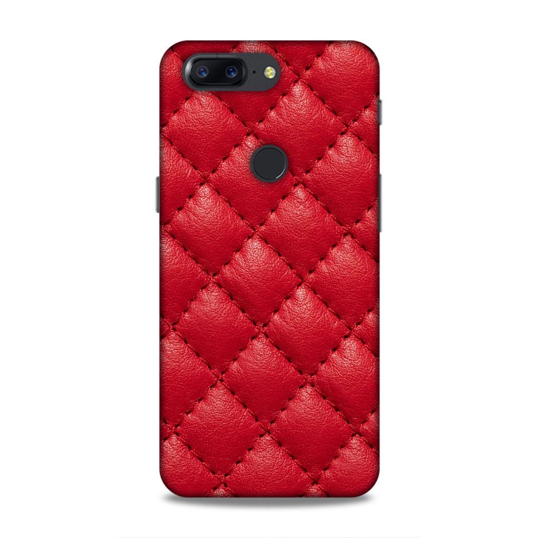 Red Square Pattern OnePlus 5T Phone Back Case