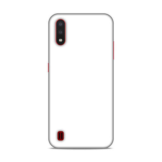 White Classic Plain Samsung Galaxy A01 Mobile Case Cover