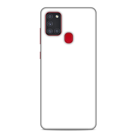 White Classic Plain Samsung Galaxy A21s Mobile Case Cover