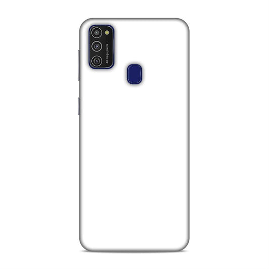 White Classic Plain Samsung Galaxy M21 Mobile Case Cover